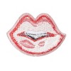 Pink Lips Embroidered Patch — Iron On