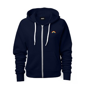 Dalix Rainbow Embroidered Zip Hoodie Fleece Long Sleeve Pocket Warm Soft Mens - 1 of 4