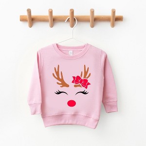 The Juniper Shop Reindeer Girl Toddler Graphic Sweatshirt - 1 of 2