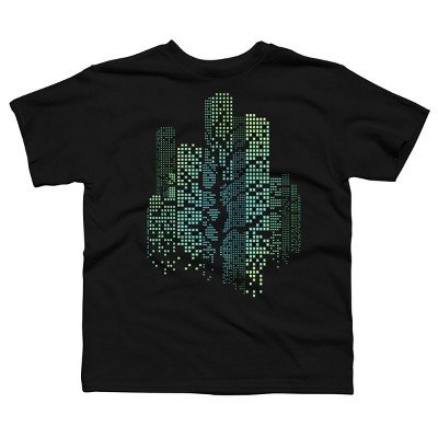 Boy's Design By Humans City Lights and Tree By alnavasord T-Shirt