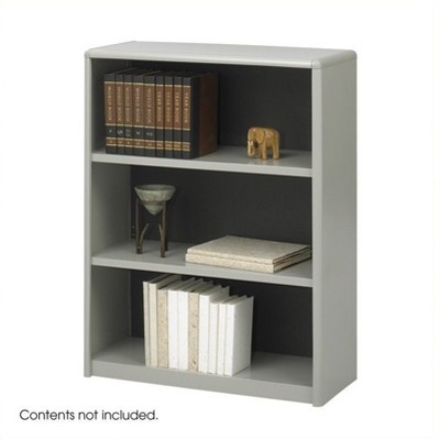 Steel 3-Shelf ValueMate Economy Steel Bookcase in Gray- Safco