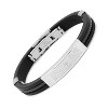 Steeltime Men's black rubber bracelet with "our father…" accent. Color Options: Blue, Black, Silver, Silver/Black, Orange - 2 of 4