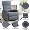 Manual Recliner Chair with Swivel & Rocker, Polyester Upholstered Lounge Armchair with Cushion Back for Living Room-Cuddlewood - 2 of 4