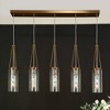 LNC Letophafos  5-Light 41.3" Modern Cluster Oversized Kitchen Island Pendant Lighting, Polished Brass with Seeded Glass - 2 of 4
