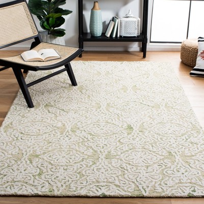 Ivory Floral Hand-Tufted Wool 4' x 6' Area Rug