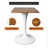 LeisureMod Verve 24" Sqaure Dining Table - Modern MDF Top with White Pedestal Base Accent Cafe Table for Kitchen, Home, and Cafes - 4 of 4