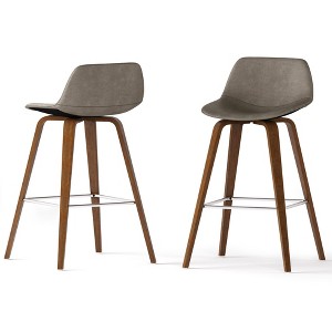 Sapphtopaz Modern Bar Stool Upholstered Dining Chairs with Curved Seat and Backrest Counter Height Barstools Set of 2 for Kitchen Island - 1 of 4