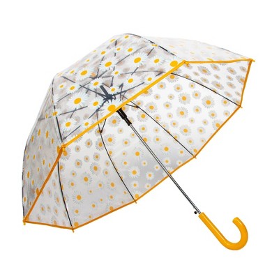 ShedRain Bubble Daisy Bell Bubble Umbrella - Clear: Auto-Open, Plastic Handle, Floral Botanical Pattern, 52" Span - image 4