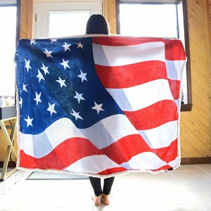 Catalonia Patriotic US Flag Blanket, American National Flag Throws, Fuzzy Plush Soft Fleece Blanket for Memorial Day 4th of July Citizenship Veteran - 1 of 4