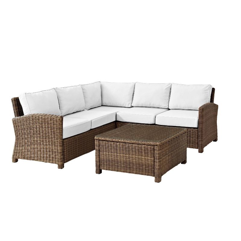 Crosley 4pc Bradenton Steel Outdoor Patio Sectional Sofa Furniture Set, 4 of 14