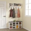 Shoe Storage Bench Cubby Organizer, Shoe Rack Bench with Removable Cushion Top, 3-Tier Entryway Bench - 2 of 4