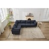 106'' Linen L-Shaped Convertible 6-Seater Sectional Sofas with Metal Legs and 2 Pillows - 2 of 4