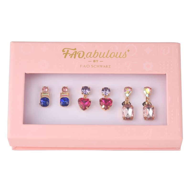 FAOabulous by FAO Schwarz Girls 3pk Clip Earrings, 3 of 4