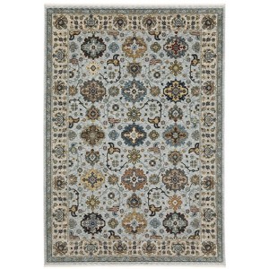 Arya Traditional Medallions Indoor Area Rug Light Blue/Beige - Captiv8e Designs - 1 of 4