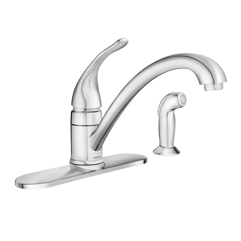 Moen Torrance One Handle Chrome Kitchen Faucet Side Sprayer Included, 1 of 2