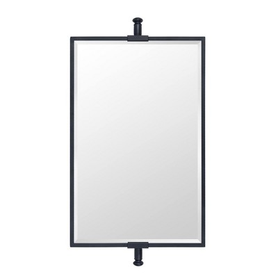 Matte Black Rectangular Stainless Steel Wall Mounted Bathroom Vanity Mirror