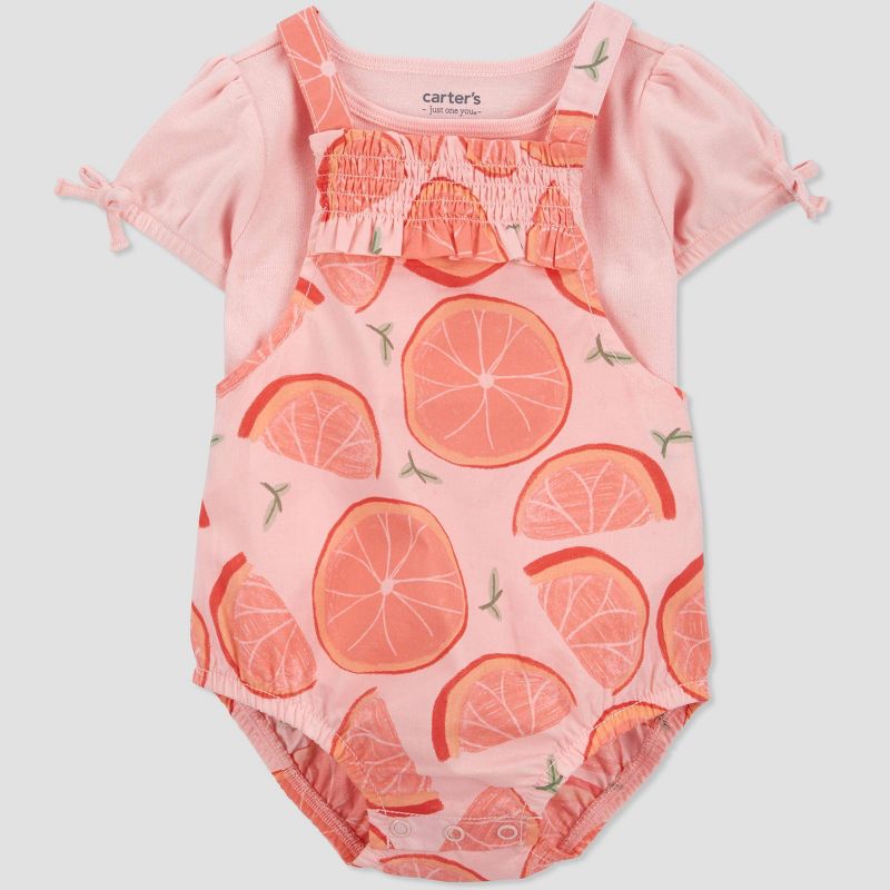 Carter&#39;s Just One You&#174; Baby Girls&#39; Grapefruit Bubble Overalls - Pink, 3 of 7