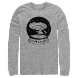 Men's Star Trek: The Next Generation USS Enterprise Captain Picard Make It Snow Long Sleeve Shirt - 1 of 4