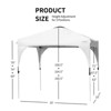 Tangkula Pop-up Canopy Tent 10’ x 10’ Height Adjustable Commercial Instant Canopy w/ Portable Roller Bag Blue/ White/ Grey - image 2 of 4