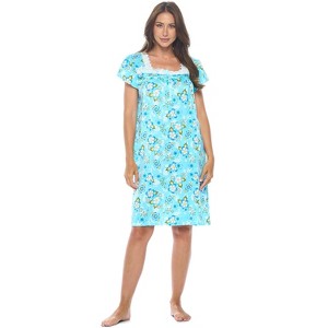 Casual Nights Women's Super Soft Yummy Nightshirt, Short Sleeve Nightgown, Night Dress with Fun Prints & Patterns - 1 of 4