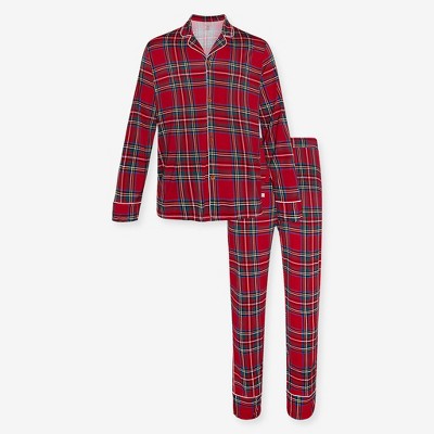 Red Tartan Plaid Men's Long Sleeve & Relaxed Long Pajama Pants - Posh Peanut