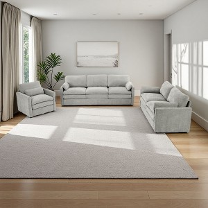 89" Chenille 3-Seater Sofa with Double-Layer Cushion & Detachable Lumbar Pillow - 1 of 4