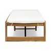 Kyoto 3pc Outdoor Acacia Wood Chaise Lounge Set with Cushions - Teak/Cream - Christopher Knight Home: Patio Set with Accent Table - 3 of 4