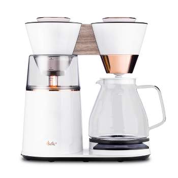 Melitta Vision 12c Drip Coffeemaker with Revolving Dashboard Copper/Glossy White/White Oak
