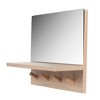 Kiera Grace 15.7" Alva Accent Mirror Shelf with 4 Pegs: Modern Rectangle, No Assembly, Wood Frame, Wall Mounted - 2 of 4