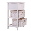 DOMETOUR One Drawer Nightstand with Two Removable Baskets, Storage Bedside Table, Modern End Table with Tall Legs, Indoors, White - 4 of 4