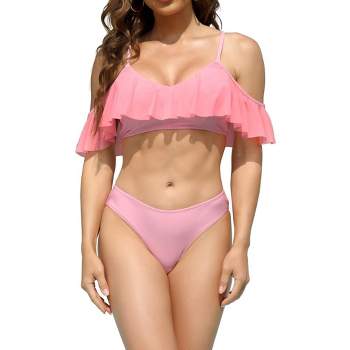 Women's Smocked High Waisted Bikini Swimsuit Ruffle Two Piece Bathing Suits  - Cupshe