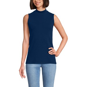 Lands' End Women's Sleeveless Polished Essentials Mock Neck Top - 1 of 3