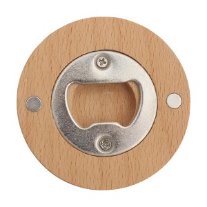 Unique Bargains Bottle Opener Magnetic Beech Wood Light Brown 2.56"x0.47" 1 Pcs - 1 of 4