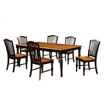 7pc Jameson Country Style Extendable Dining Table Set Black/Oak - HOMES: Inside + Out