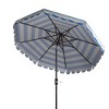 Maui Single Scallop Striped 9Ft Crank Push Button Tilt Umbrella - PAT8011 - Safavieh - 4 of 4