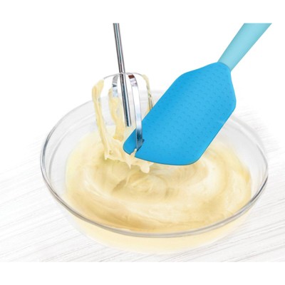 Blue 2-in-1 Silicone Beater Scraper Spatula