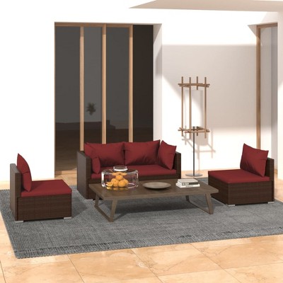 Garden Lounge Set Brown, Cinnamon red vidaXL