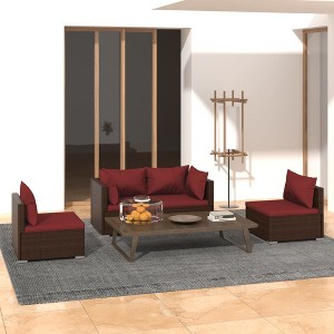 Garden Lounge Set Brown, Cinnamon red vidaXL - 1 of 4