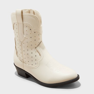 Kids' Jovi Western Boots - art class™ White 13: Medium Width, Zipper Closure, Flexible Outsole