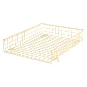 Grid Wire Letter Tray Gold - Threshold™: Steel Desk Organizer for Office Supplies & Organization - 1 of 4