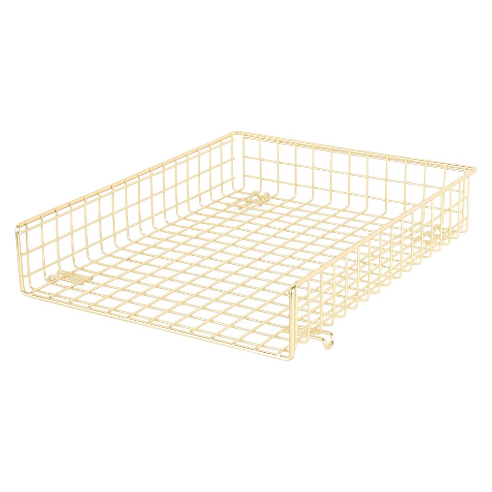 Photos - Desk Organiser Grid Wire Letter Tray Gold - Threshold™