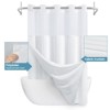 Aoibox White No Hook Shower Curtain with Snap in Liner, Waffle Weave Fabric for Bathroom, Water Repellent and Easy Care - 4 of 4