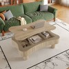 Sapphtopaz Modern Lift Top Coffee Table with Hidden Storage Rectangle Fluted Panel Center Table with Hydraulic Lift Coffee Bar for Living Room - 4 of 4