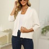 Women's 3/4 Sleeve Cropped Cardigan Sweater Open Front Short Shrugs Cardigans Lightweight Sweaters - 2 of 4