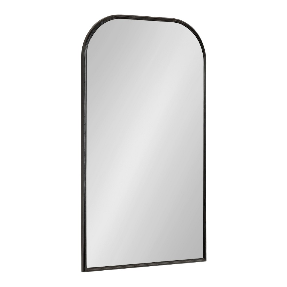 Kate & Laurel All Things Decor 20"x34" Caskill Framed Arch Wall Mirror Black