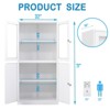 Mlezan 71" Storage Cabinet: Acrylic Glass Door with Lock, Adjustable Shelves. Steel Locker for School, Home, or Office Storage and Organization. - 3 of 4