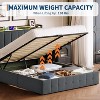 Lift Up Storage Bed Frame , Velvet Upholstered Hydraulic Platform Bed Storage Headboard , Wooden Slats, No Box Spring Needed - 3 of 4
