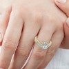 Pompeii3 1 1/10Ct Cushion Halo Diamond Engagement Ring & Matching Band Gold/Pt Lab Created - 3 of 4