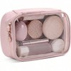 Pink Clear Makeup Pouch – Small Cosmetic Bag & Large Unisex Travel Toiletry Kit - 4 of 4