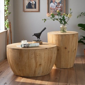 31.5" & 21.06" Fir & MDF Bucket Coffee Table Set - 1 of 4